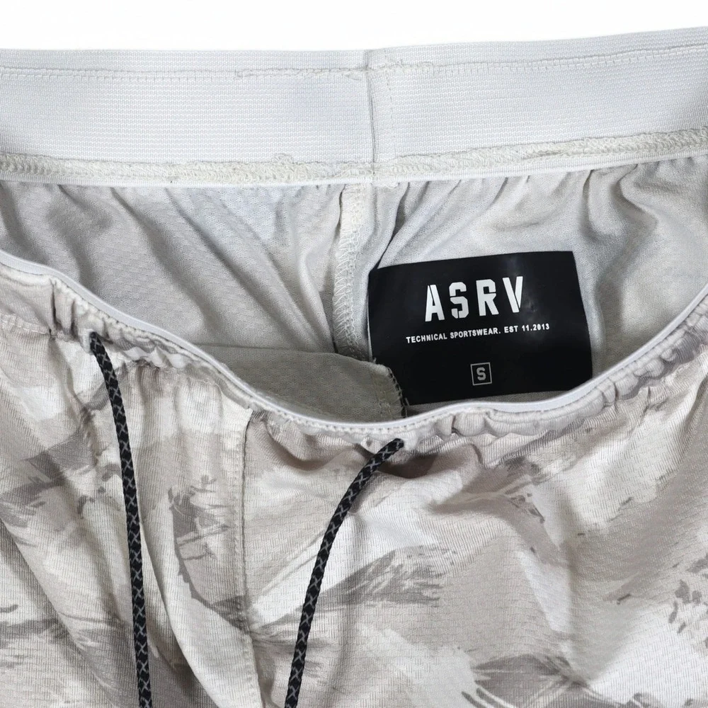 ASRV Silver-Lite Training Shorts Mens Small Grey Camo Athletic Gym Workout